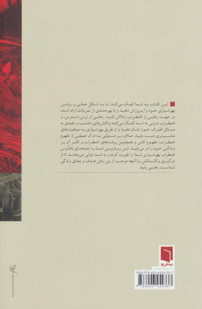 کتاب گذر از اضطراب با بهوشیاری نشر بینش نو نویسنده سوزان م اورسیلو مترجم سهیلا جمالی جلد شومیز قطع رقعی